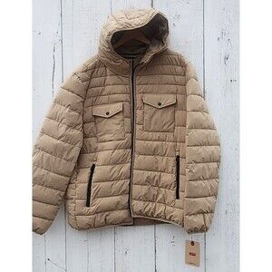 LEVI'S COAT Hooded PUFFER JACKET Beige Men Sz XXL NEW